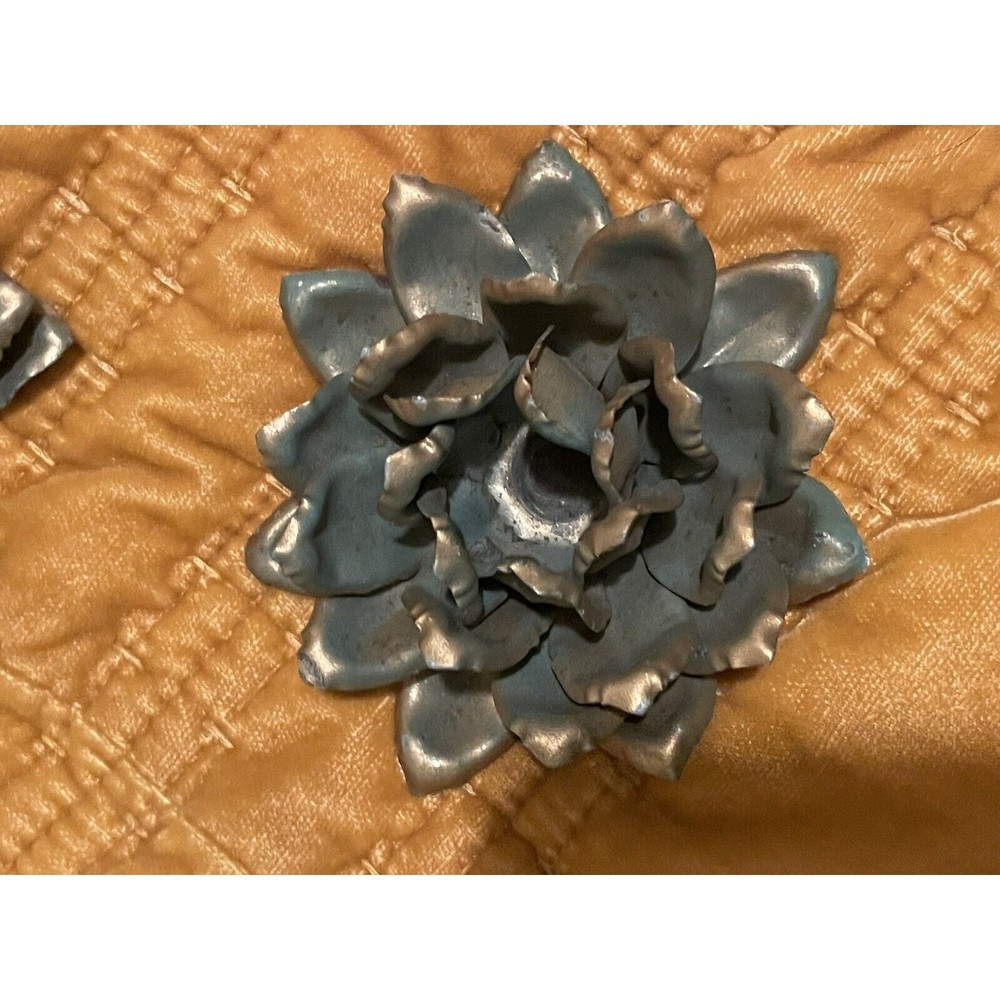 Two Metal flowers for crafts, jewelry, embellishments, accents - Water Lily - Picture 3 of 5